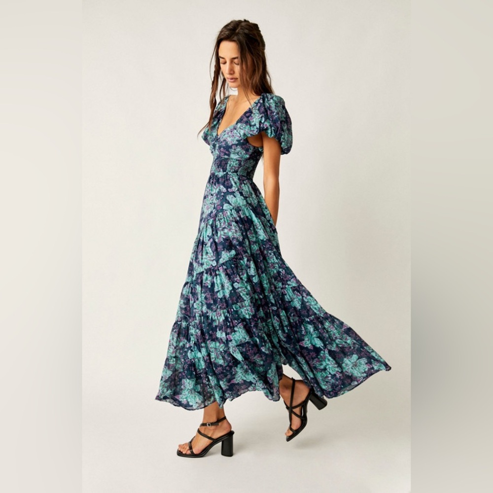Free People Sundrenched Dress in Emerald Combo - Picture 9 of 13